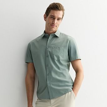 Men's FLX Tech Mesh Standard-Fit Short Sleeve Button-Down