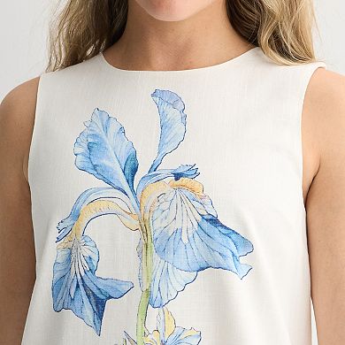 Women's Farmers Market Sleeveless Linen Shift Dress
