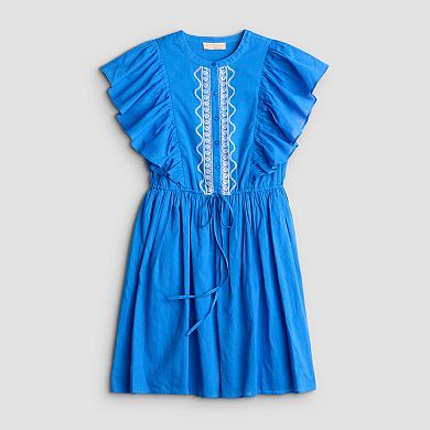 Women's Farmers Market Embroidered Ruffle Dress