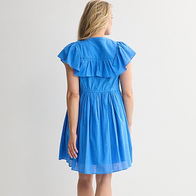 Women's Farmers Market Embroidered Ruffle Dress