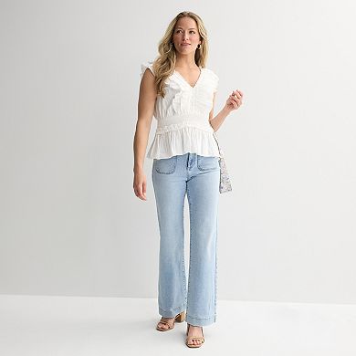 Women's Farmers Market Smocked Waist Ruffle Top