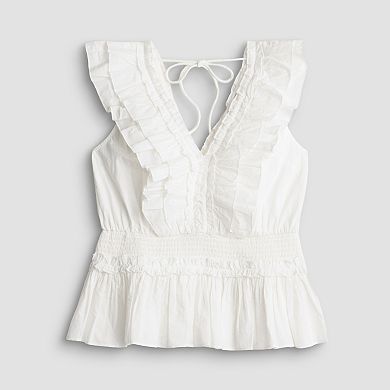 Women's Farmers Market Smocked Waist Ruffle Top