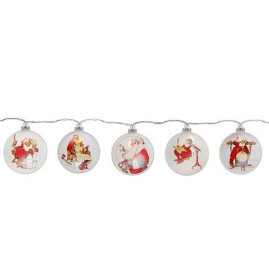 Northlight Set of 5 Glass Norman Rockwell Christmas Disc Lights