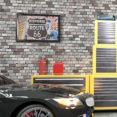 American Art Décor Framed LED Wall Sign Historic Route 66 Wall Decor