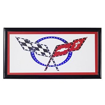American Art Décor Chevy Corvette Design Framed LED Wall Sign