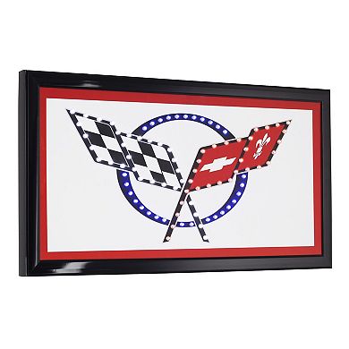 American Art Décor Chevy Corvette Design Framed LED Wall Sign