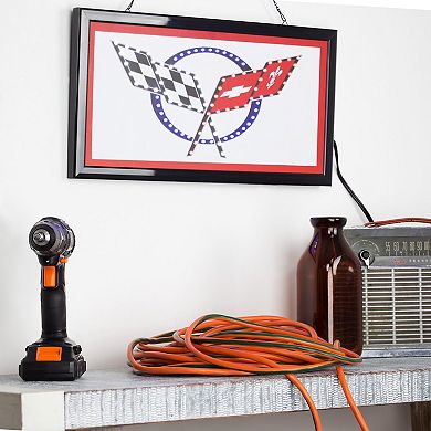 American Art Décor Chevy Corvette Design Framed LED Wall Sign