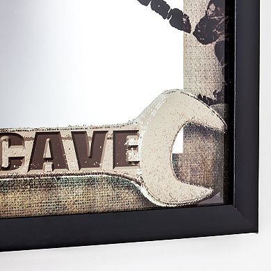 American Art Décor Printed Accent Mirror with Man Cave Design