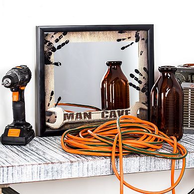 American Art Décor Printed Accent Mirror with Man Cave Design