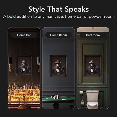 American Art Décor Vintage Framed Dapper Chimp Wall Art