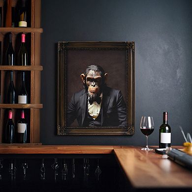 American Art Décor Vintage Framed Dapper Chimp Wall Art