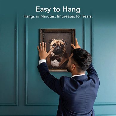 American Art Décor Vintage Framed Dapper Pug Wall Art