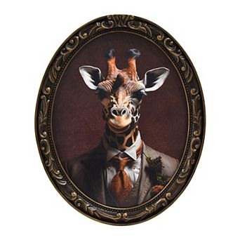 American Art Décor Vintage Framed Dapper Giraffe Wall Art