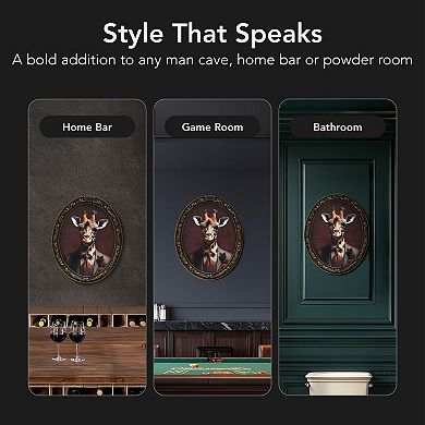 American Art Décor Vintage Framed Dapper Giraffe Wall Art