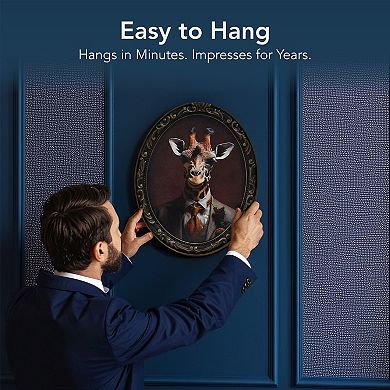 American Art Décor Vintage Framed Dapper Giraffe Wall Art