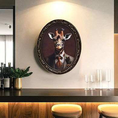 American Art Décor Vintage Framed Dapper Giraffe Wall Art