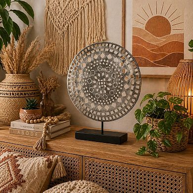 American Art Décor Intricate Metal Figure Sculpture Table Decor