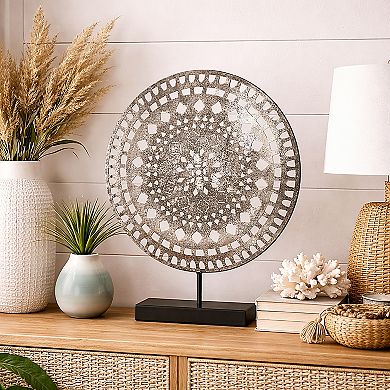 American Art Décor Intricate Metal Figure Sculpture Table Decor