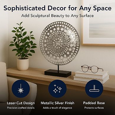 American Art Décor Intricate Metal Figure Sculpture Table Decor