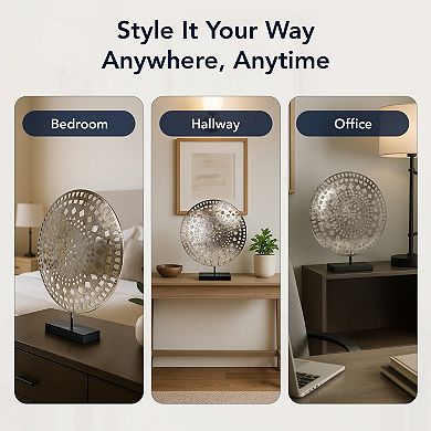 American Art Décor Intricate Metal Figure Sculpture Table Decor