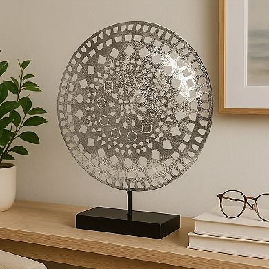 American Art Décor Intricate Metal Figure Sculpture Table Decor