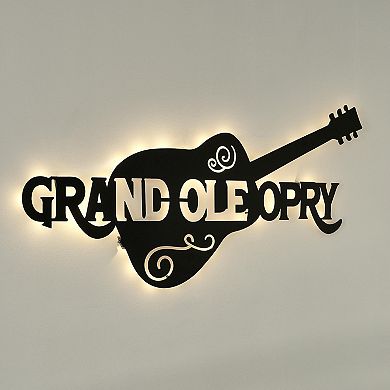 American Art Décor Grand Ole Opry Guitar Metal Wall Decor
