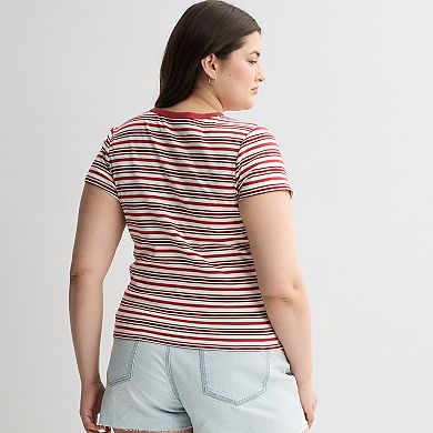 Juniors' Plus Size SO® Slim Fit Baby Tee