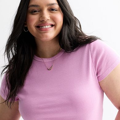 Juniors' Plus Size SO® Slim Fit Baby Tee