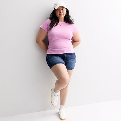 Juniors' Plus Size SO® Slim Fit Baby Tee