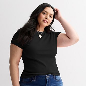 Juniors' Plus Size SO® Slim Fit Baby Tee