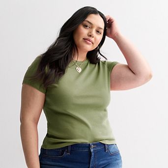 Juniors' Plus Size SO® Slim Fit Baby Tee