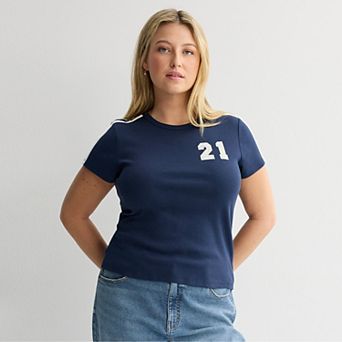 Juniors' Plus Size SO® Slim Fit Baby Tee
