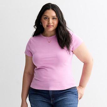 Juniors' Plus Size SO® Slim Fit Baby Tee