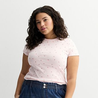 Juniors' Plus Size SO® Slim Fit Baby Tee