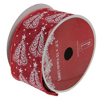 Northlight Pack of 12 Wired Christmas Craft Ribbon 2.5-Inch x 120-Yards