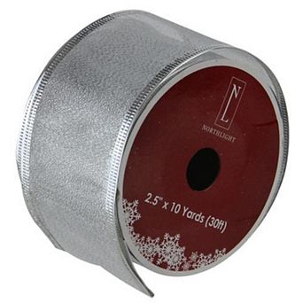 Northlight Textured Christmas Wired Craft Ribbon 2.5 in x 10 Yards