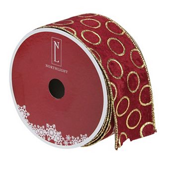 Northlight Circle Wired Christmas Craft Ribbon 2.5 in x 16 Yards