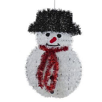 Northlight 19-Inch Tinsel Snowman Wall Decor