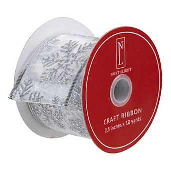 Northlight Sheer Snowflake Wired Craft Ribbon 10 Yards