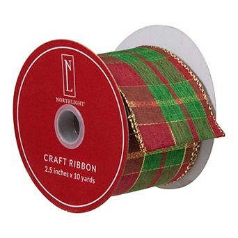 Northlight Plaid Christmas Wired Craft Ribbon 10 Yards