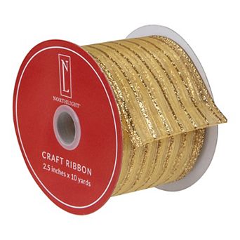 Northlight Glitter Striped Craft Ribbon 10 Yards