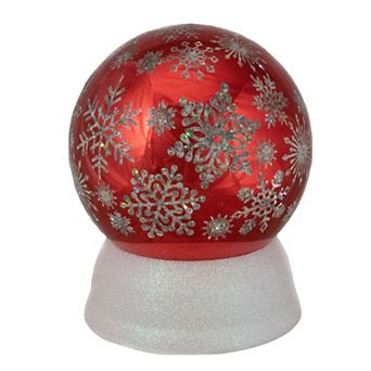 Northlight LED Lighted Shiny Snowflake Water Globe Decoration 6.5-Inch Table Decor