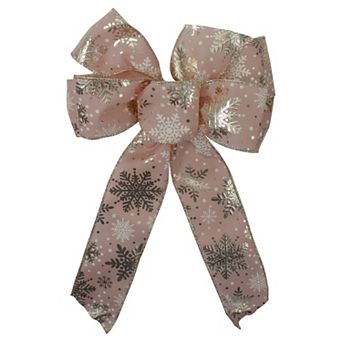 Northlight Shiny Snowflake 6-Loop Christmas Bow Decoration