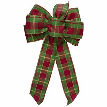 Northlight Plaid 6-Loop Christmas Bow Decoration