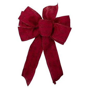 Northlight Glittered Poinsettia 6-Loop Christmas Bow Decoration