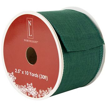 Northlight Solid Wired Edge Craft Christmas Ribbon 2.5-Inch x 10 Yards