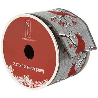 Northlight Cardinal Wired Craft Christmas Ribbon 2.5 in x 10 Yards