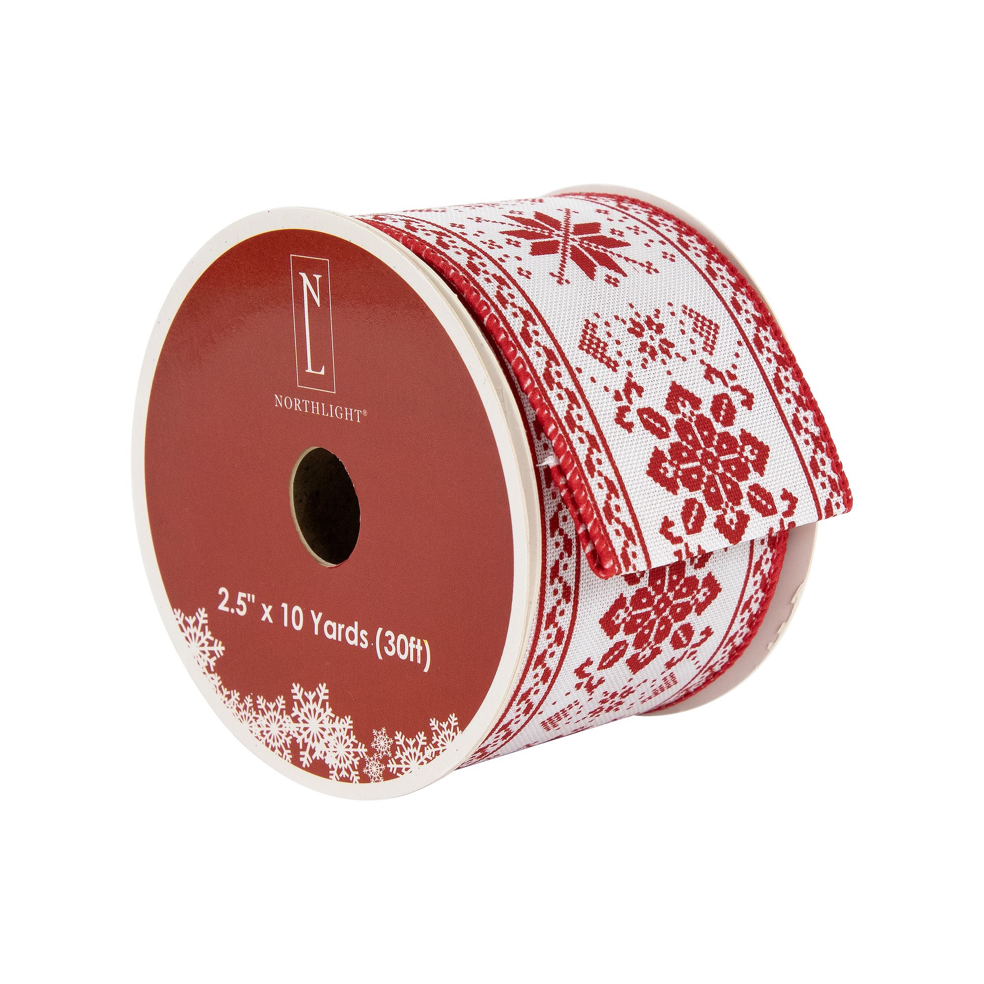 Northlight Knit Pattern Wired Craft Christmas Ribbon 2.5 Inches x 10 Yards,