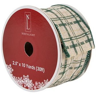 Northlight Wired Craft Christmas Ribbon 2.5 in x 10 Yards