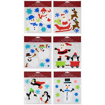 Northlight Set of 6 Double Sided Christmas Gel Window Clings Wall Decor